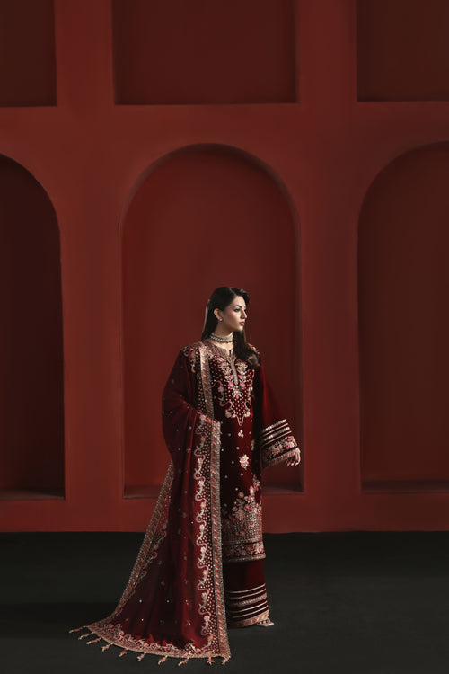 UN3PC-FRW25124 - Gulab - 3-Piece Suit