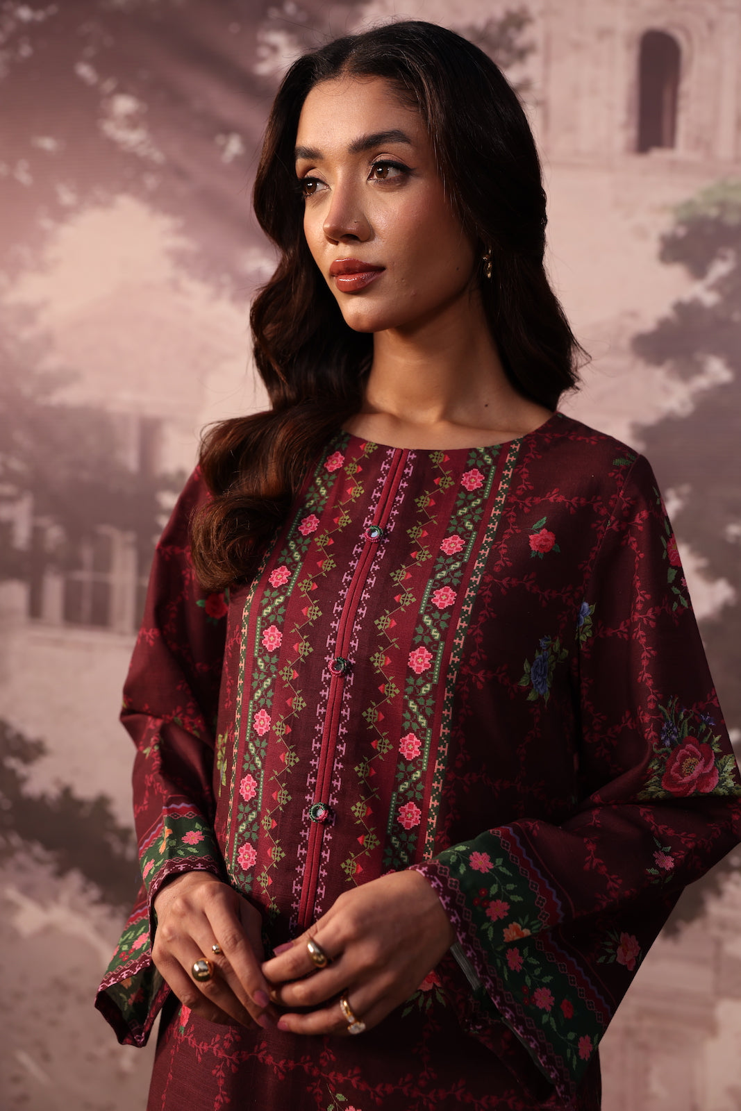 PE1PC-FRW2556 - Mauve Wine - Dailywear 1-Piece Shirt