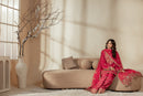 [PE3PC-FRW25114] Noor-e-Jahan(Fuchsia Pink) – Luxe Raw Silk & Chiffon 3-Piece Suit