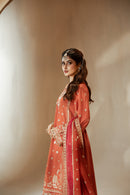 [PE3PC-FRW25113] Gulzar(Orange) – Luxe Raw Silk & Chiffon 3-Piece Suit