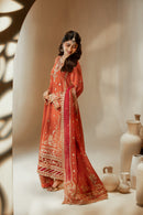 [PE3PC-FRW25113] Gulzar(Orange) – Luxe Raw Silk & Chiffon 3-Piece Suit