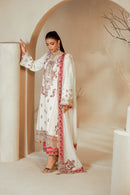 [PE3PC-FRW25117] Parizad Off White - Luxe Raw Silk Chiffon 3-Piece Suit