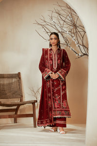 [UN3PC-FRW25110] Brick Red(Maroon) – Signature Peach Leather 3-Piece Suit