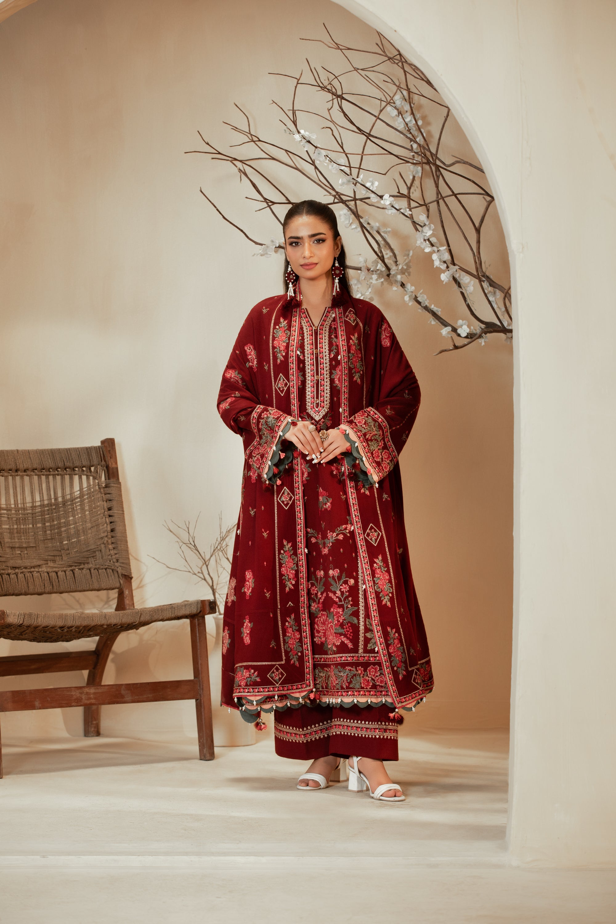 [UN3PC-FRW25110] Brick Red(Maroon) – Signature Peach Leather 3-Piece Suit