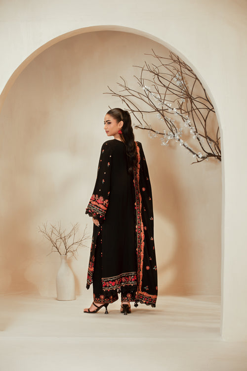 [UN3PC-FRW25106] Dusky Dark (Black) – Signature Peach Leather 3-Piece Suit