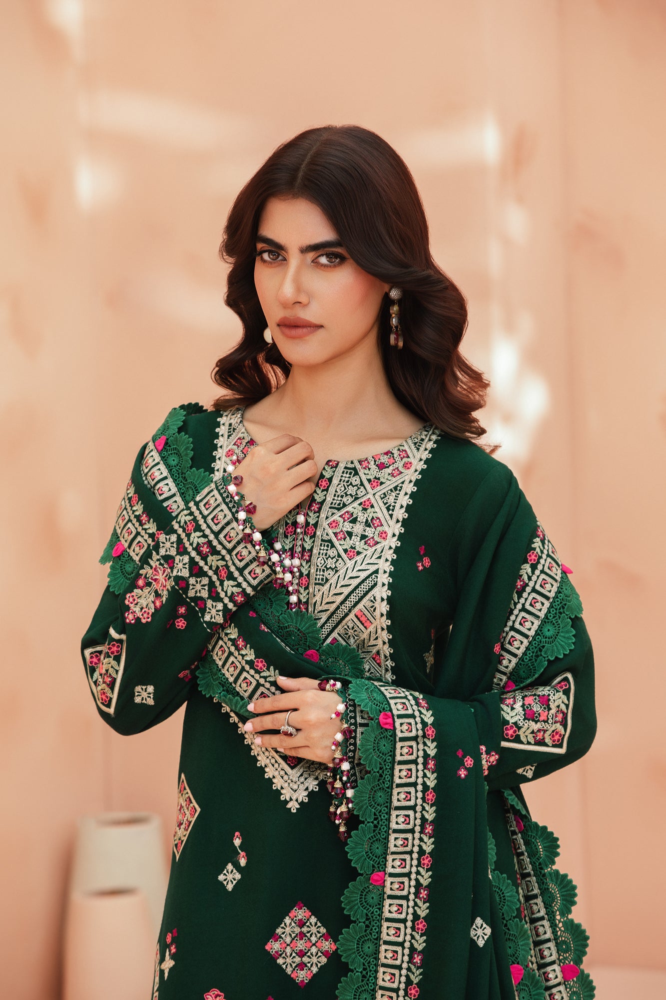 FRW25105 - Greenstone (Dark Green)– Signature Peach Leather 3-Piece Suit