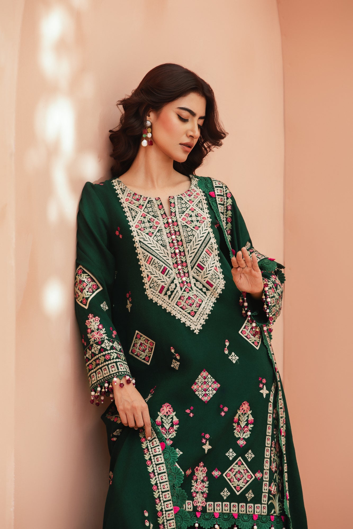 FRW25105 - Greenstone (Dark Green)– Signature Peach Leather 3-Piece Suit