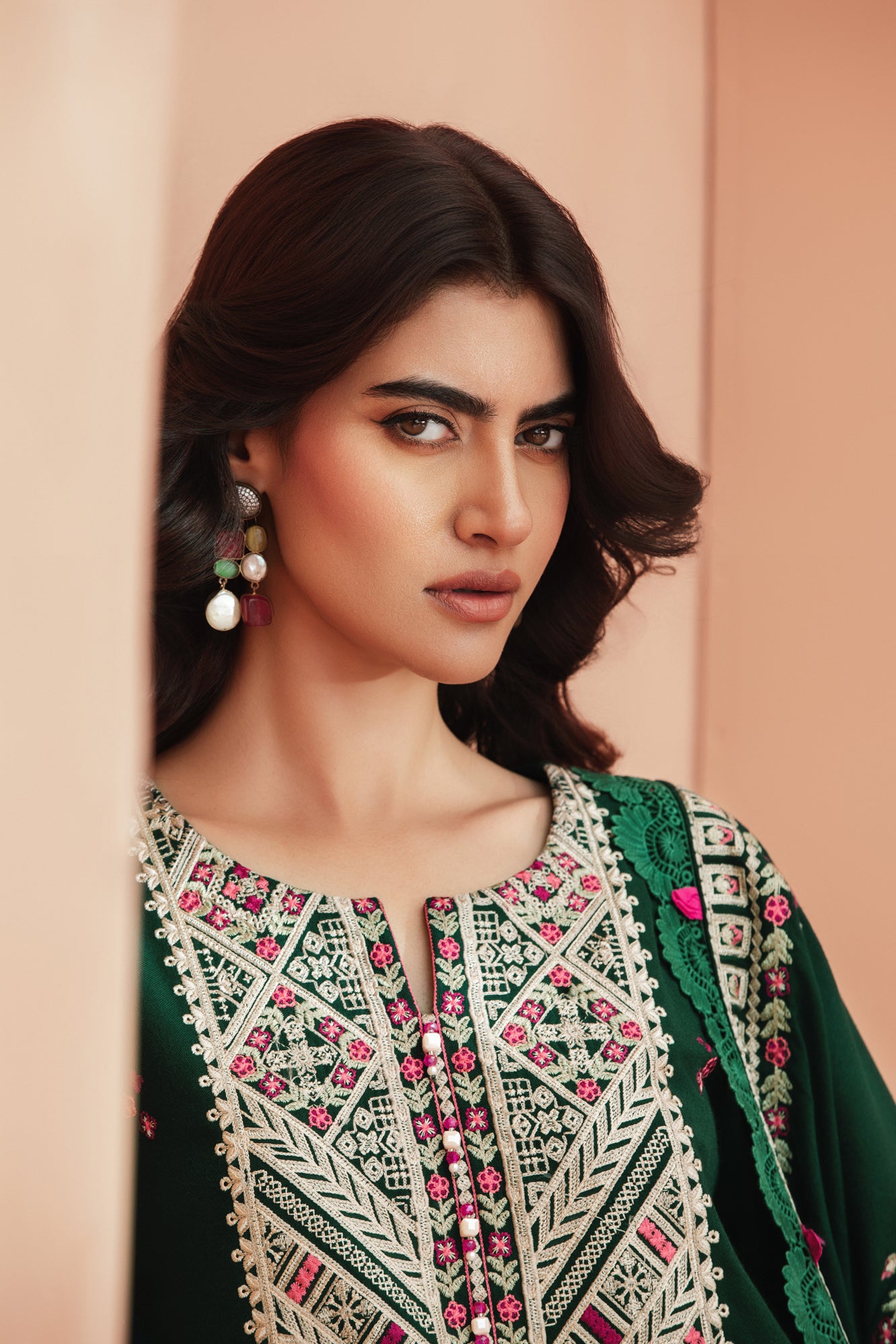 FRW25105 - Greenstone (Dark Green)– Signature Peach Leather 3-Piece Suit