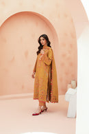 [UN3PC-FRW25107] Primrose(Mustard Gold) – Signature Peach Leather 3-Piece Suit