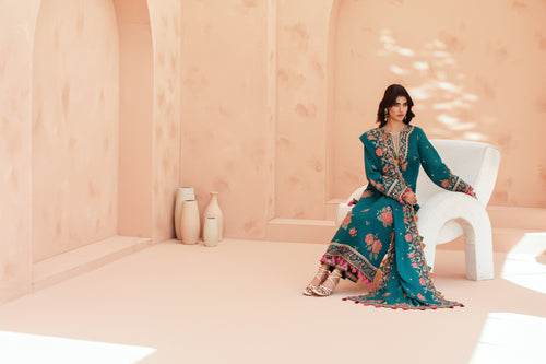 [UN3PC-FRW25111] Indigo(Teal) – Signature Peach Leather 3-Piece Suit