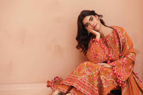 [UN3PC-FRW25112] Apricot(Orange) – Signature Peach Leather 3-Piece Suit