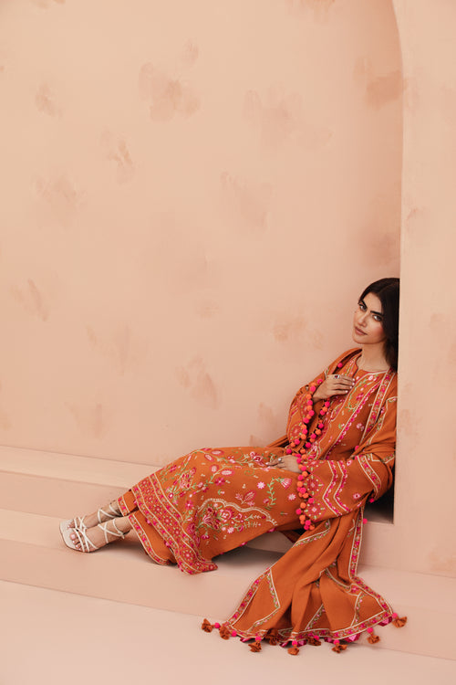 [UN3PC-FRW25112] Apricot(Orange) – Signature Peach Leather 3-Piece Suit