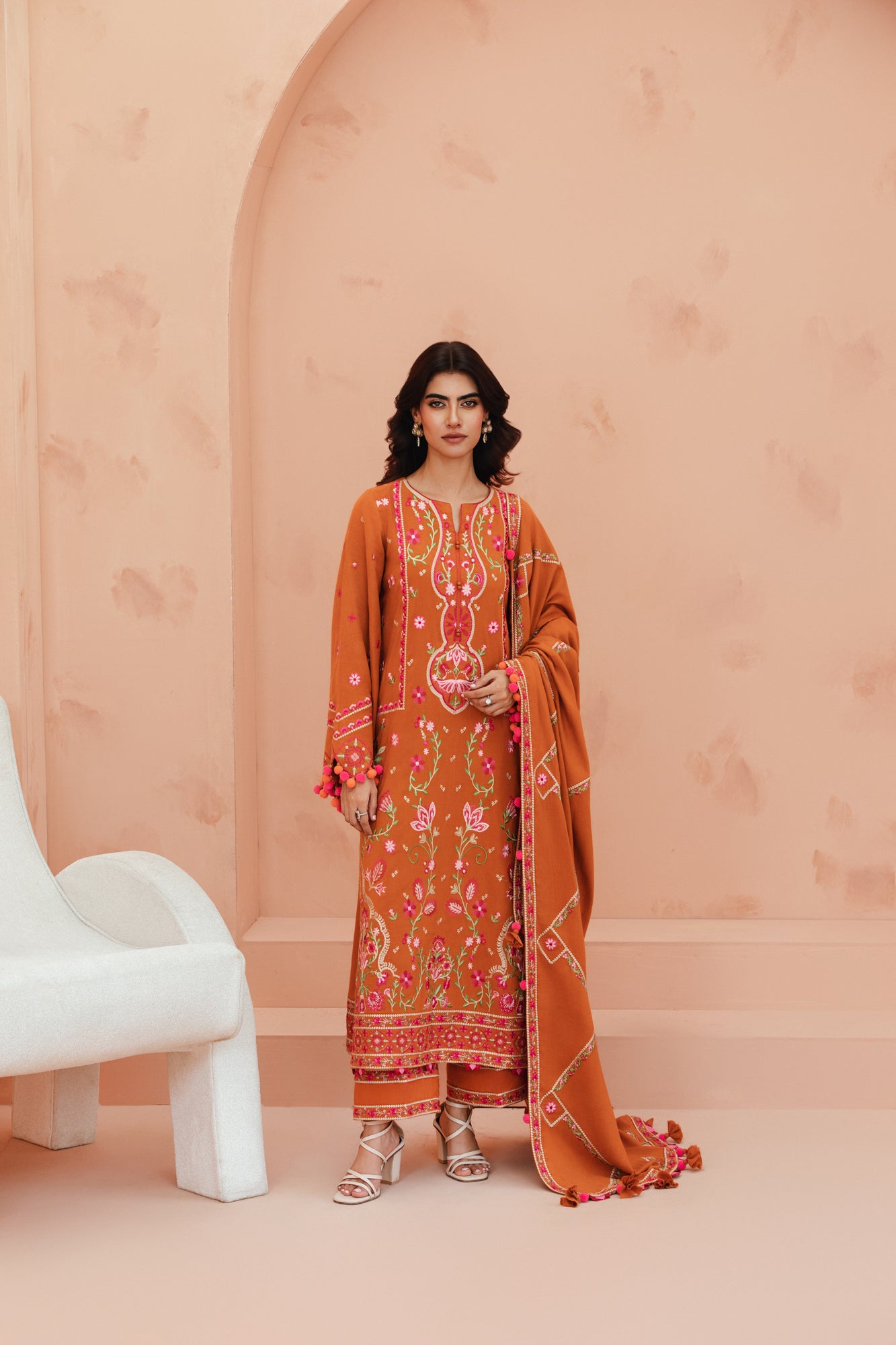 [UN3PC-FRW25112] Apricot(Orange) – Signature Peach Leather 3-Piece Suit
