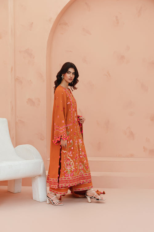 [UN3PC-FRW25112] Apricot(Orange) – Signature Peach Leather 3-Piece Suit